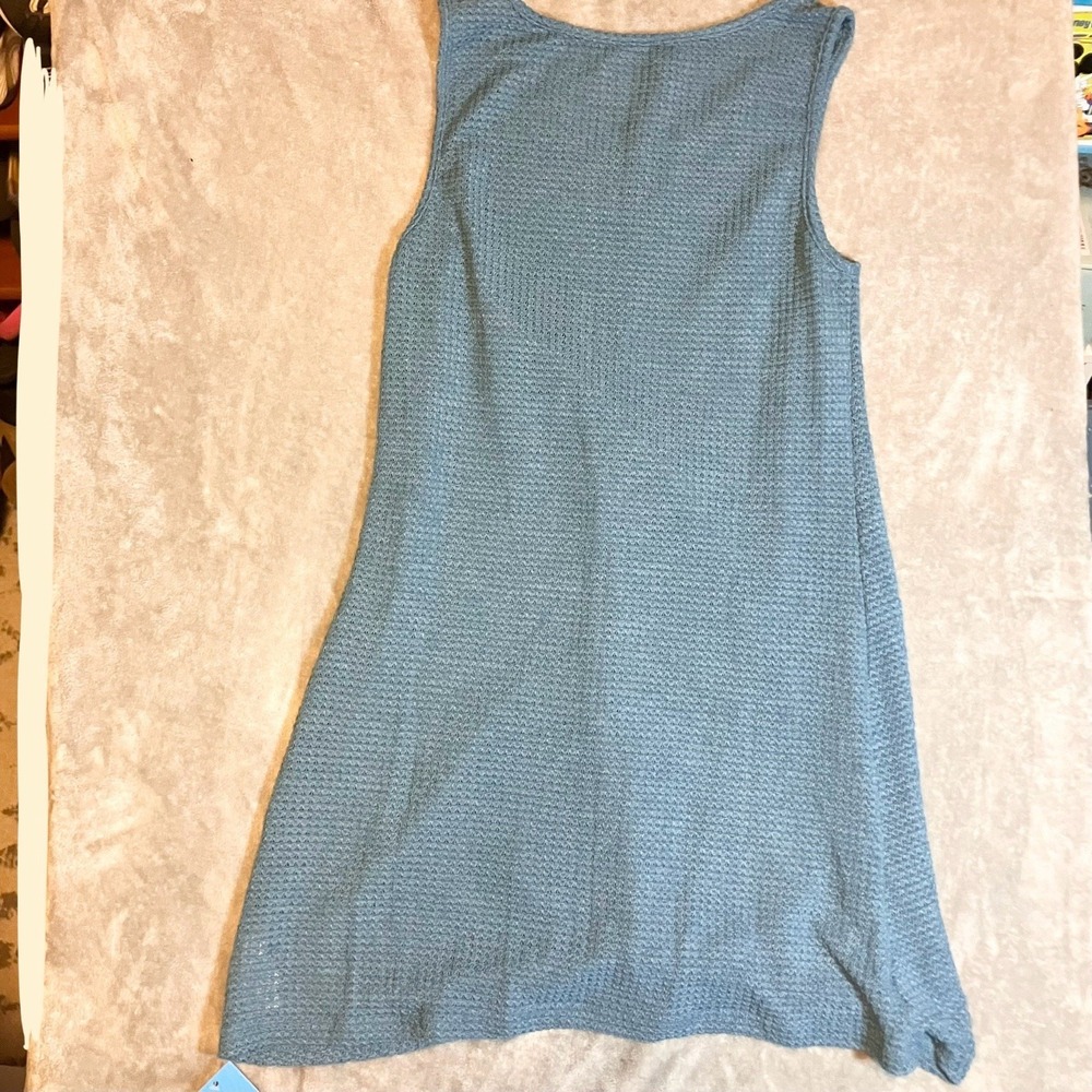 NWT Cupshe Women's Blue Dress Cover Up Knit Front S Beach Lightweight Vacation - Picture 2 of 9